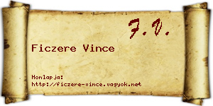 Ficzere Vince névjegykártya